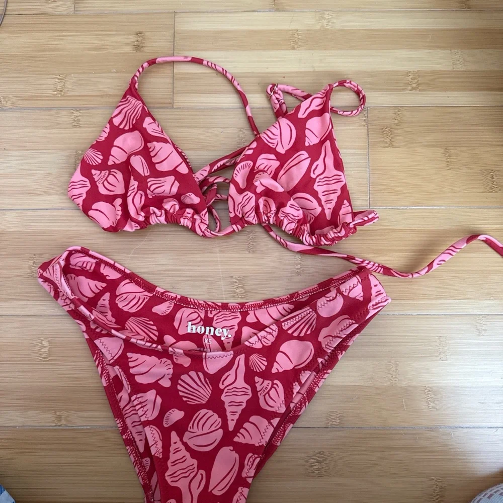 🍯Honey Swim Seashore triangle string bikini set - Picture 3 of 6